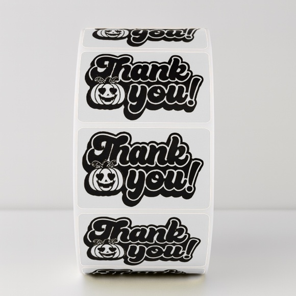 Halloween Thank You Stickers | Pumpkin Labels for Fall Packaging & Gifts - Picture 10 of 11
